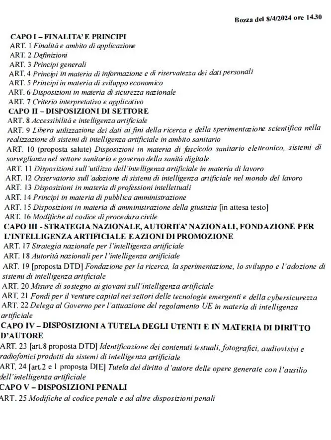 Intelligenza artificiale, il governo vara la bozza del disegno di legge ...