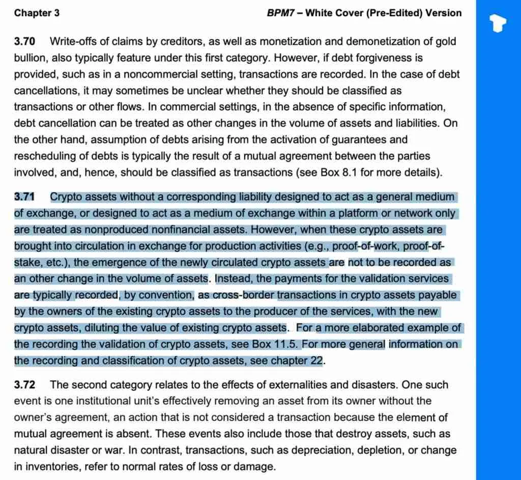 IMF updates balance of payments: cryptocurrencies enter global standards