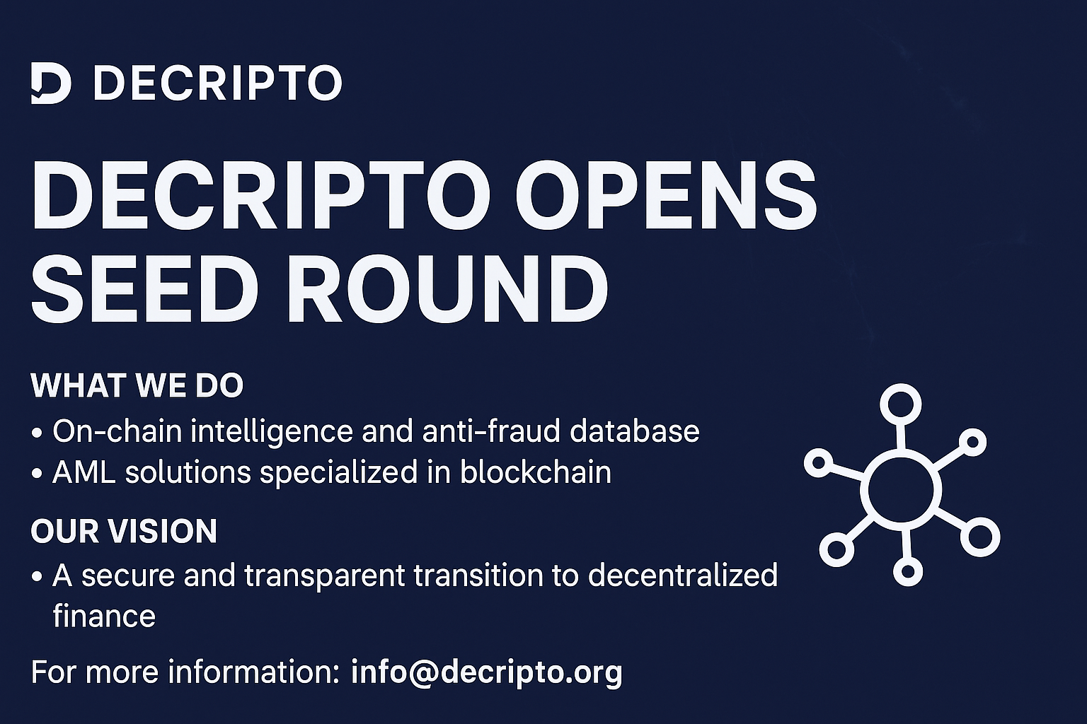 Decripto World opens its first round seed: intelligence combining OSINT,  on-chain analysis and artificial intelligence